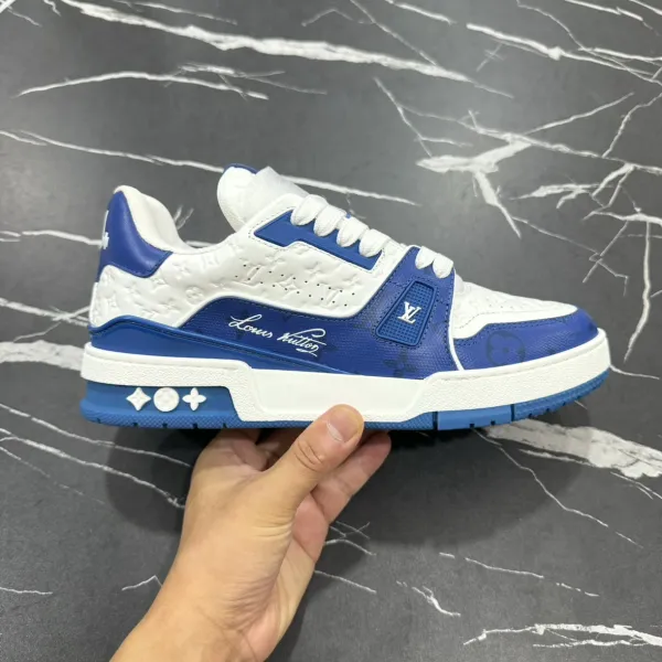 Louis Vuitton Trainer Low Sky Blue and White Sneakers - 22