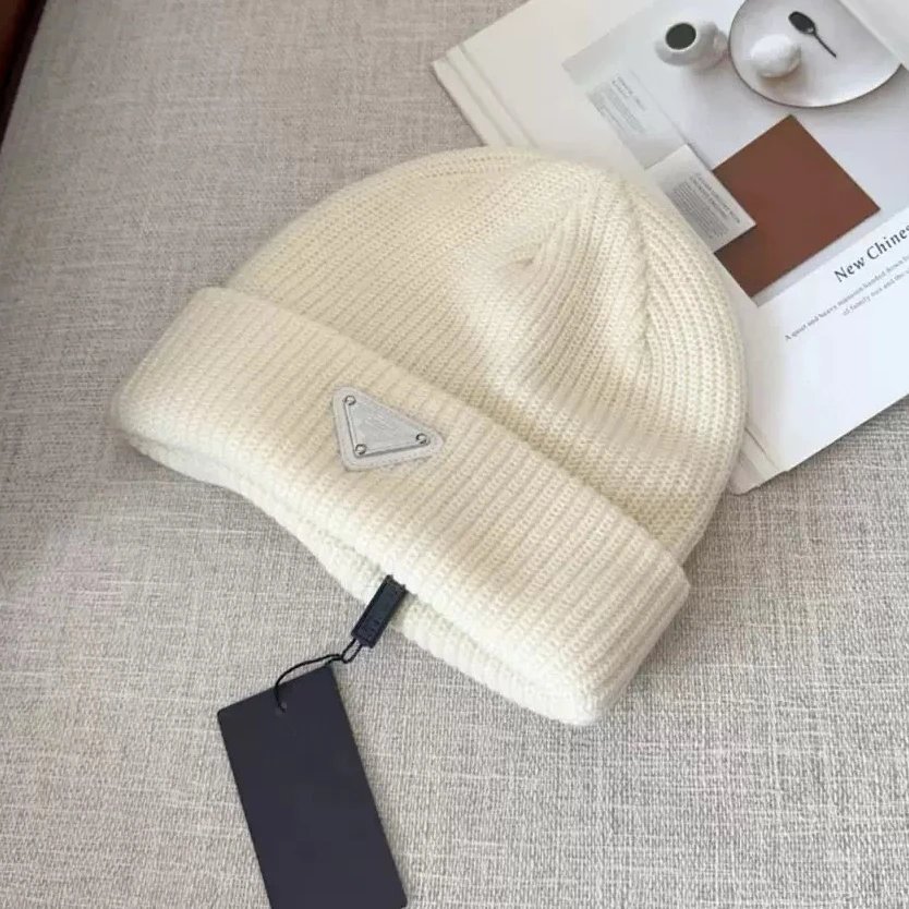 Prada Re-Nylon Beanie Off-White Knit Hat - 1