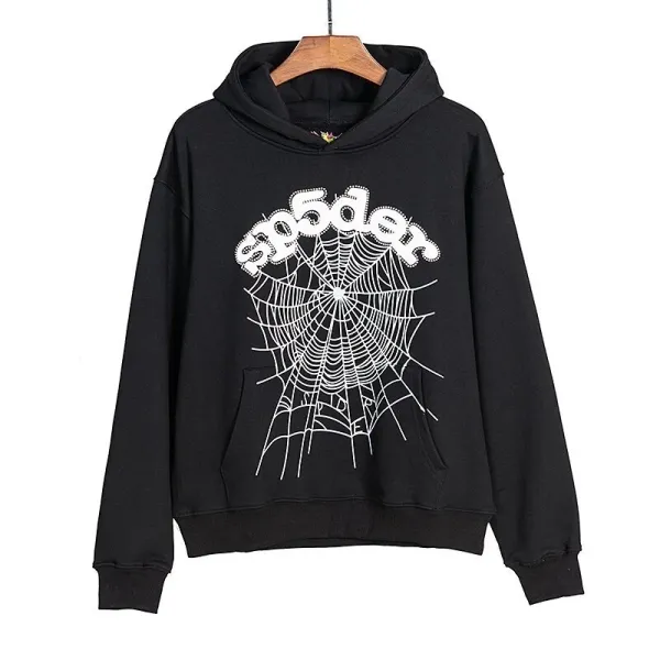 Spider Web Graphic Hoodie Black - 1
