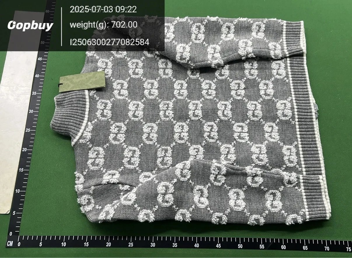 Gucci GG Marmont Knit Zip-Up Sweater Gray - 5