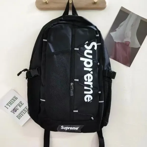 Supreme Logo Panel Backpack Black - 1