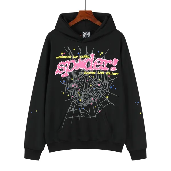 SP5DER Spider! Web Print Black Hoodie - 1