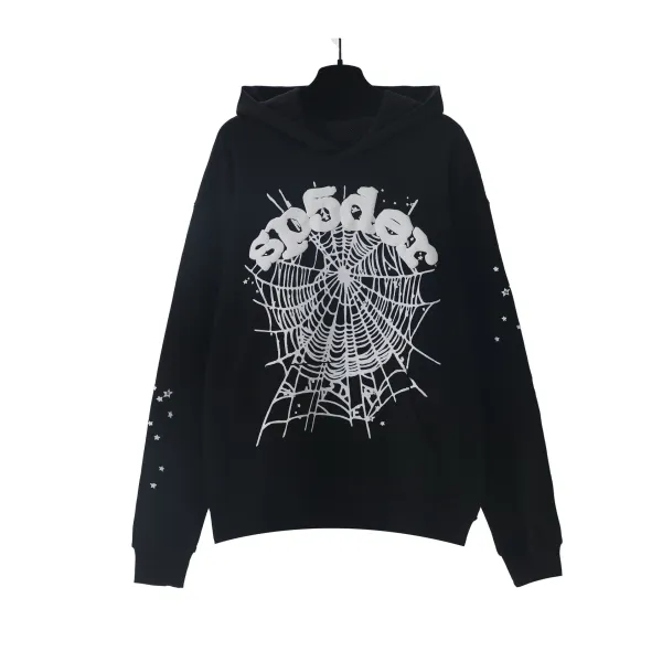 Spider Web Graphic Hoodie Black - 1