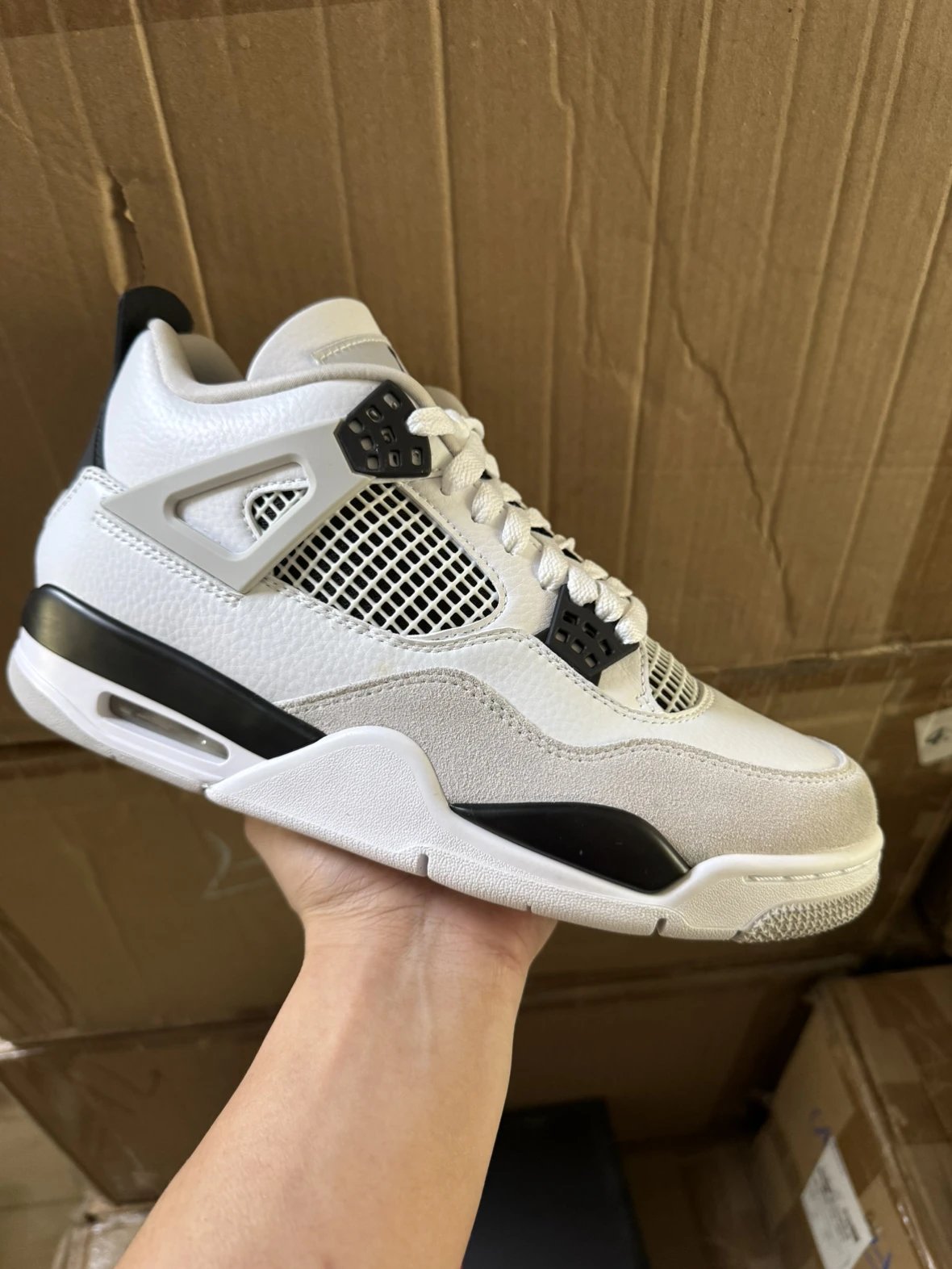 Air Jordan 4 Retro 'White Cement' - Brand New B-Grade with Original Box, No After-Sales Service