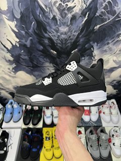 Genuine Imported Second-Layer Leather / Electroplated Embroidery / High Cleanliness / Authentic Design - High Cost-Effectiveness Nike Air Jordan 4 AJ4 Retro Casual Shoes Athletic Basketball Shoes - White Thunder