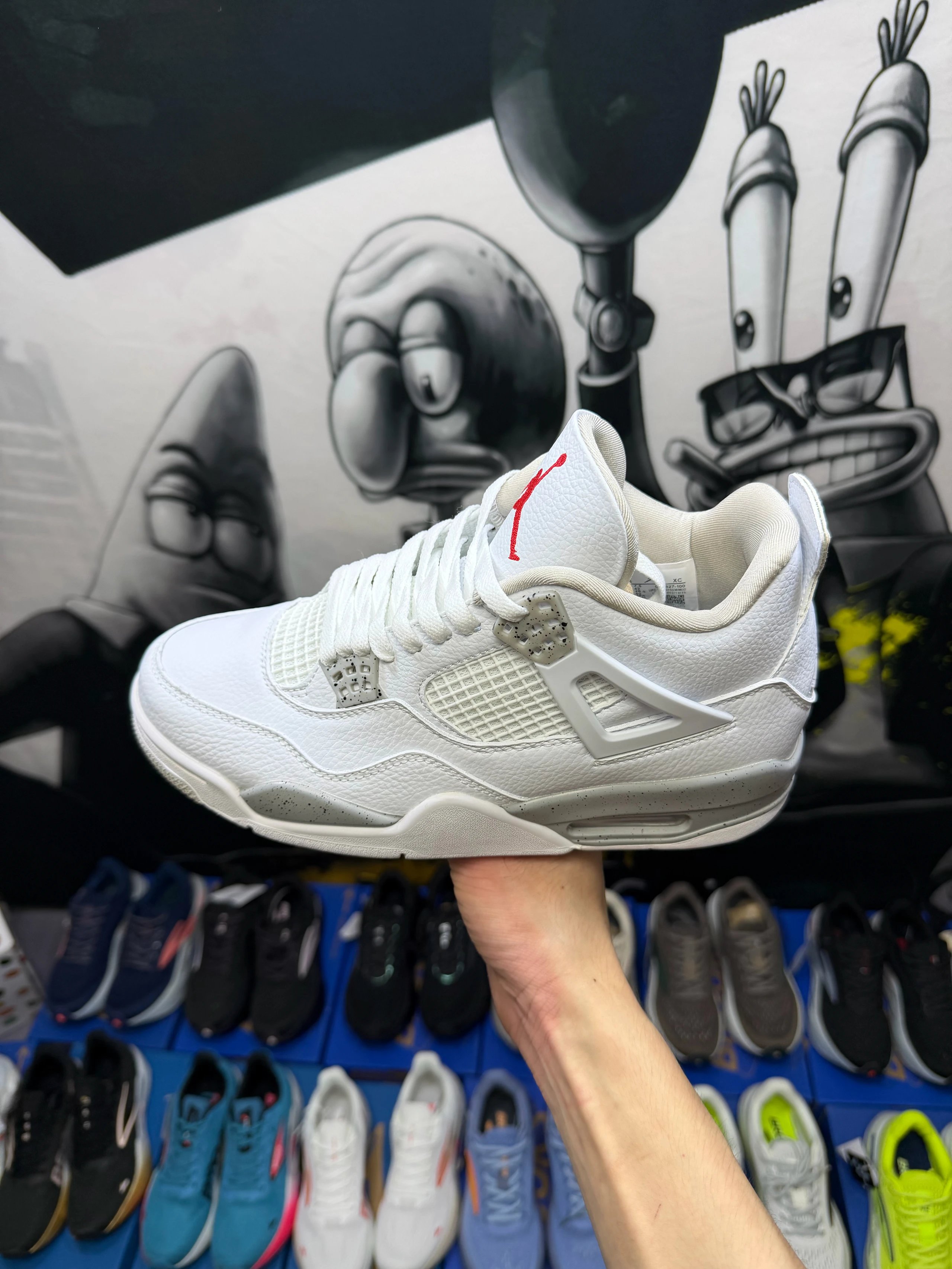 【Y版淳元/头层/钢印/原纸板楦头开发/超正板型】NK Air Jordan AJ4 Retro 乔四 休闲时尚运动篮球鞋 白奥利奥