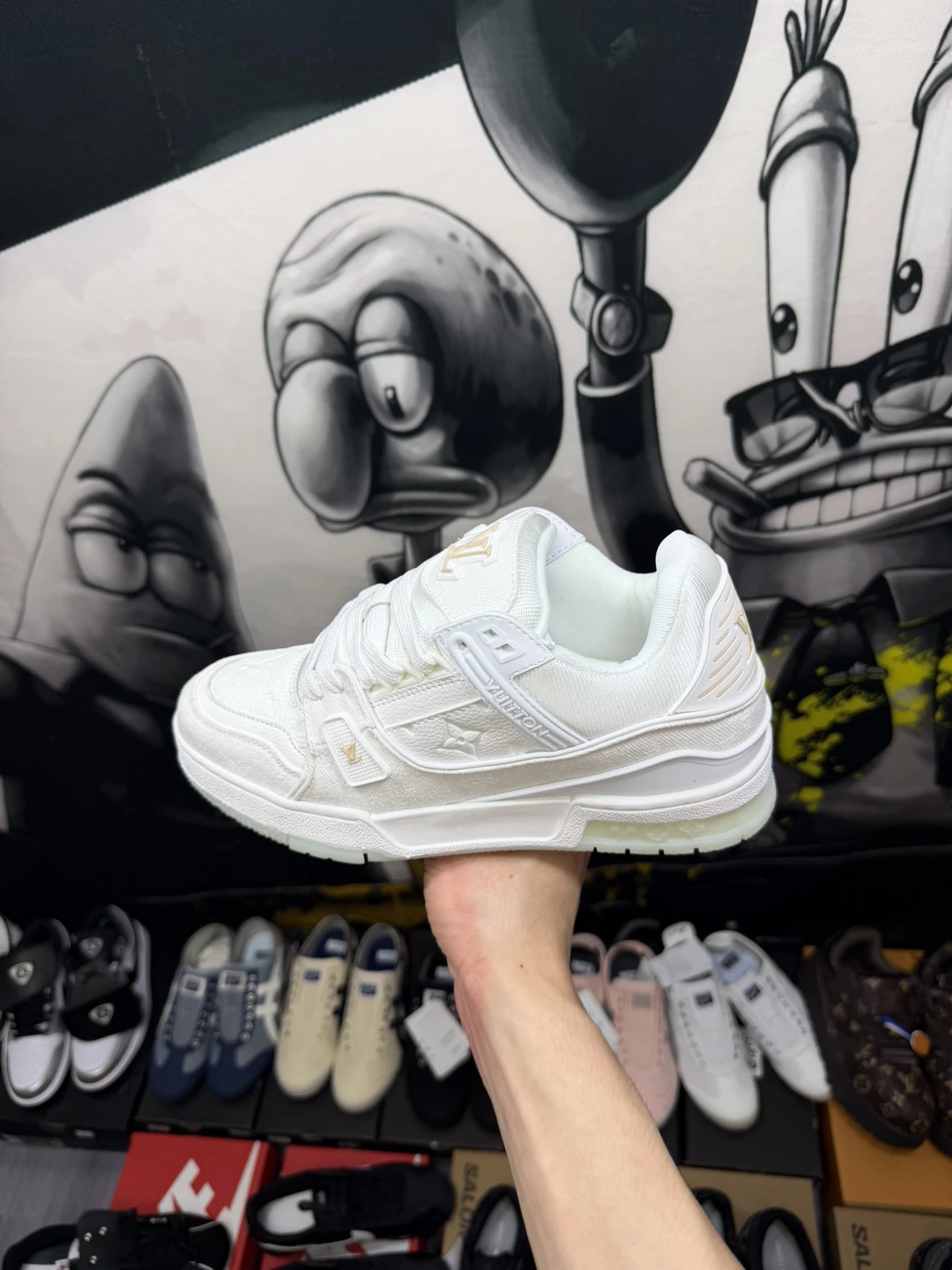 【 Empty glue/Lychee pattern on the top layer/Complete set of accessories/Drawer box/Correct midsole fabric 】 The most cost-effective version of donkey fashion brand low top board shoes, casual shoes, fashionable board shoes, white canvas