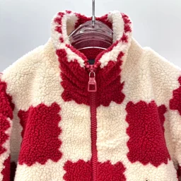 thumbnail for Lamb velvet red teddy red and white plaid cotton jacket 21 autumn and winter new