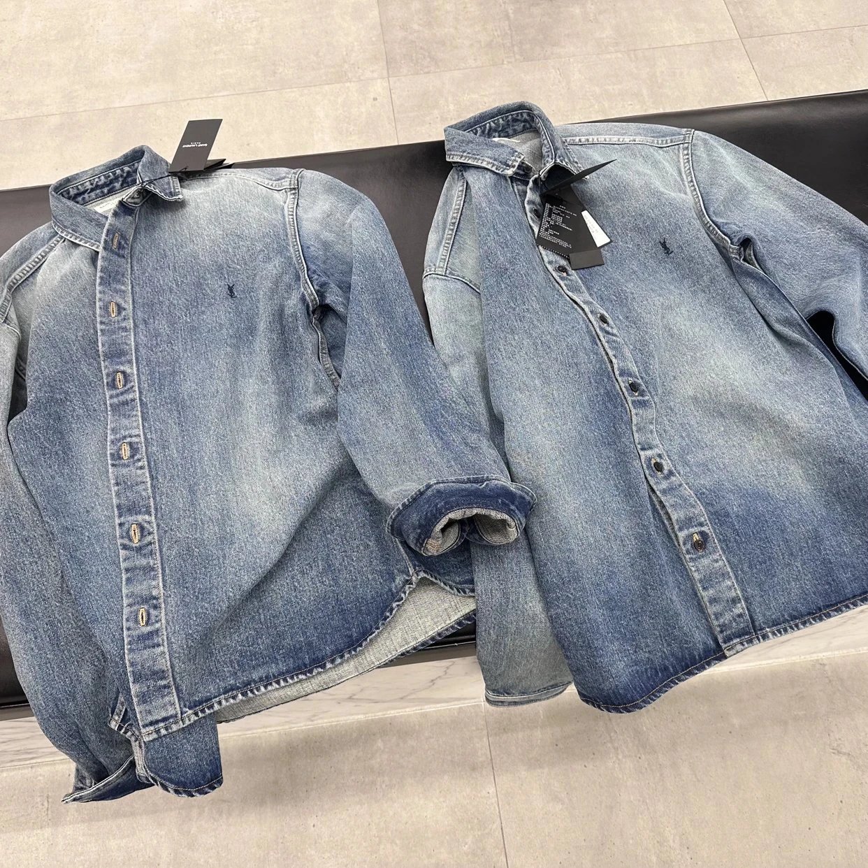 YSL Denim Embroidered Shirt Jacket