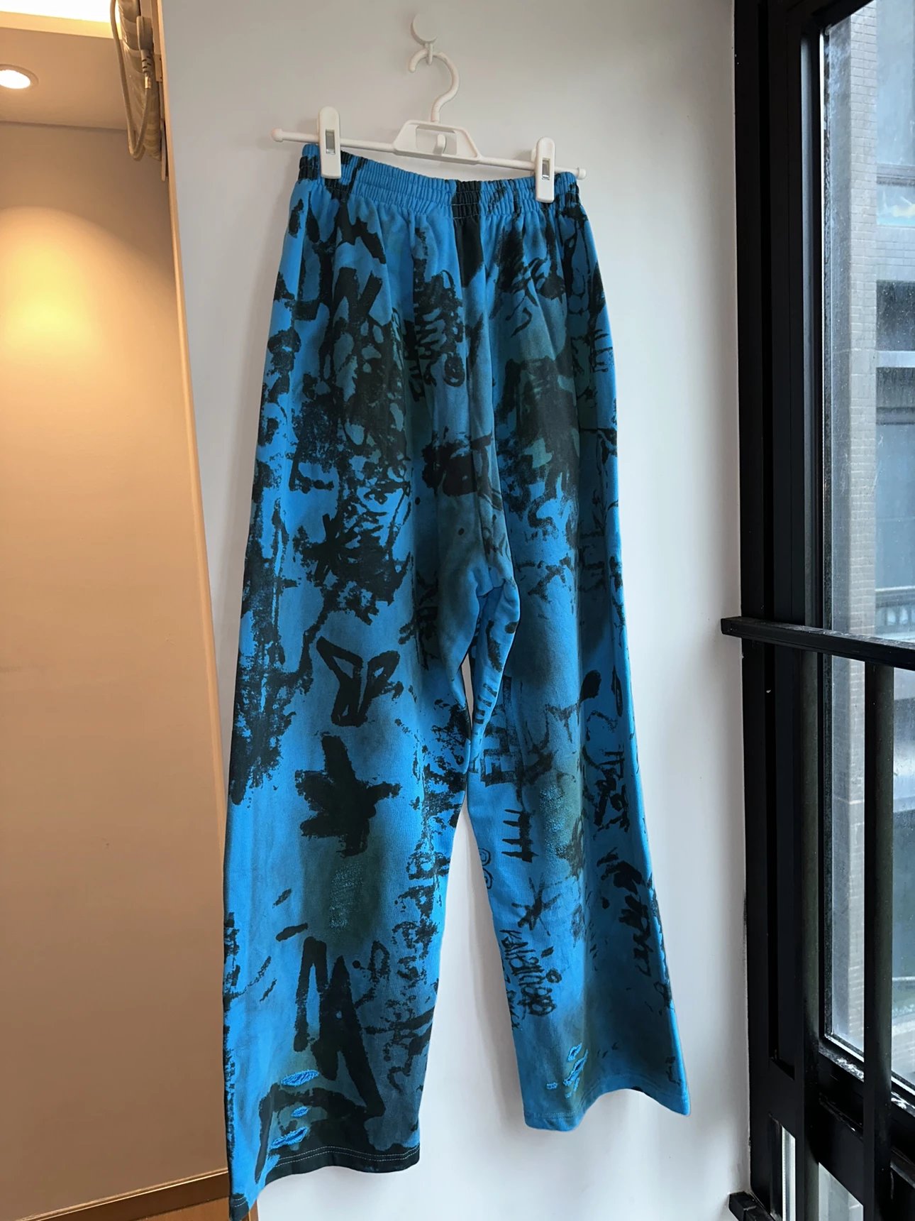 Graffiti Print Wide Leg Pants