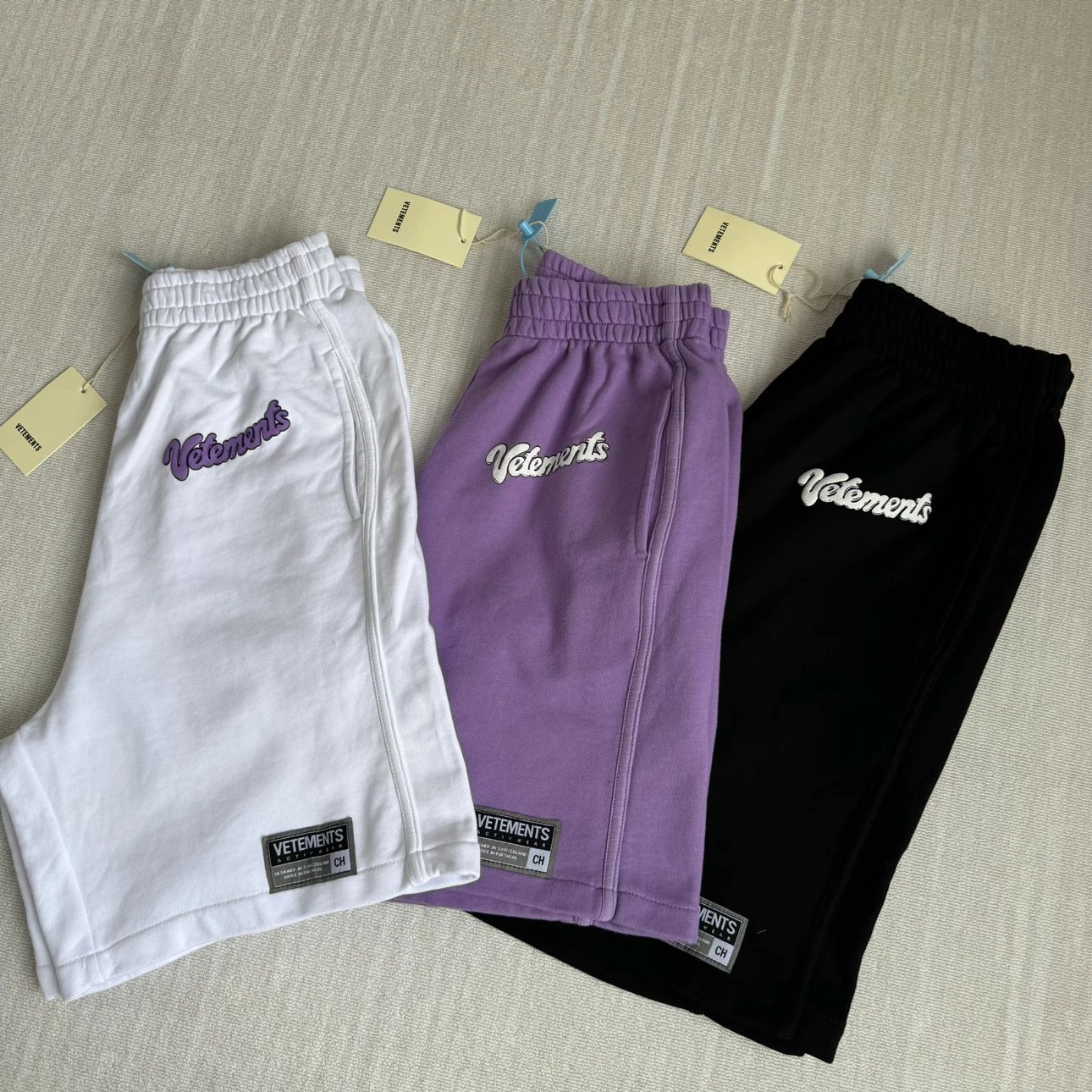 【GM Treatment】VETEMENTS Basic Logo Embroidered Casual Shorts, 380g Terry Loop, Full Tags Included