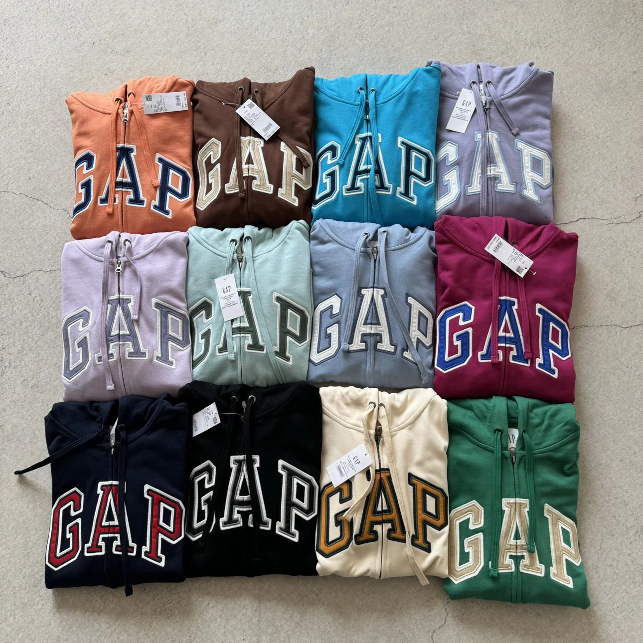 [GM Welfare] Set 🈴 12 colors G A P Classic Basic Logo Embroidery Cotton 360g Terry Jacket, 10,000 Stitches Embroidery, Custom Logo Zipper, Air Eyes Three Labels All