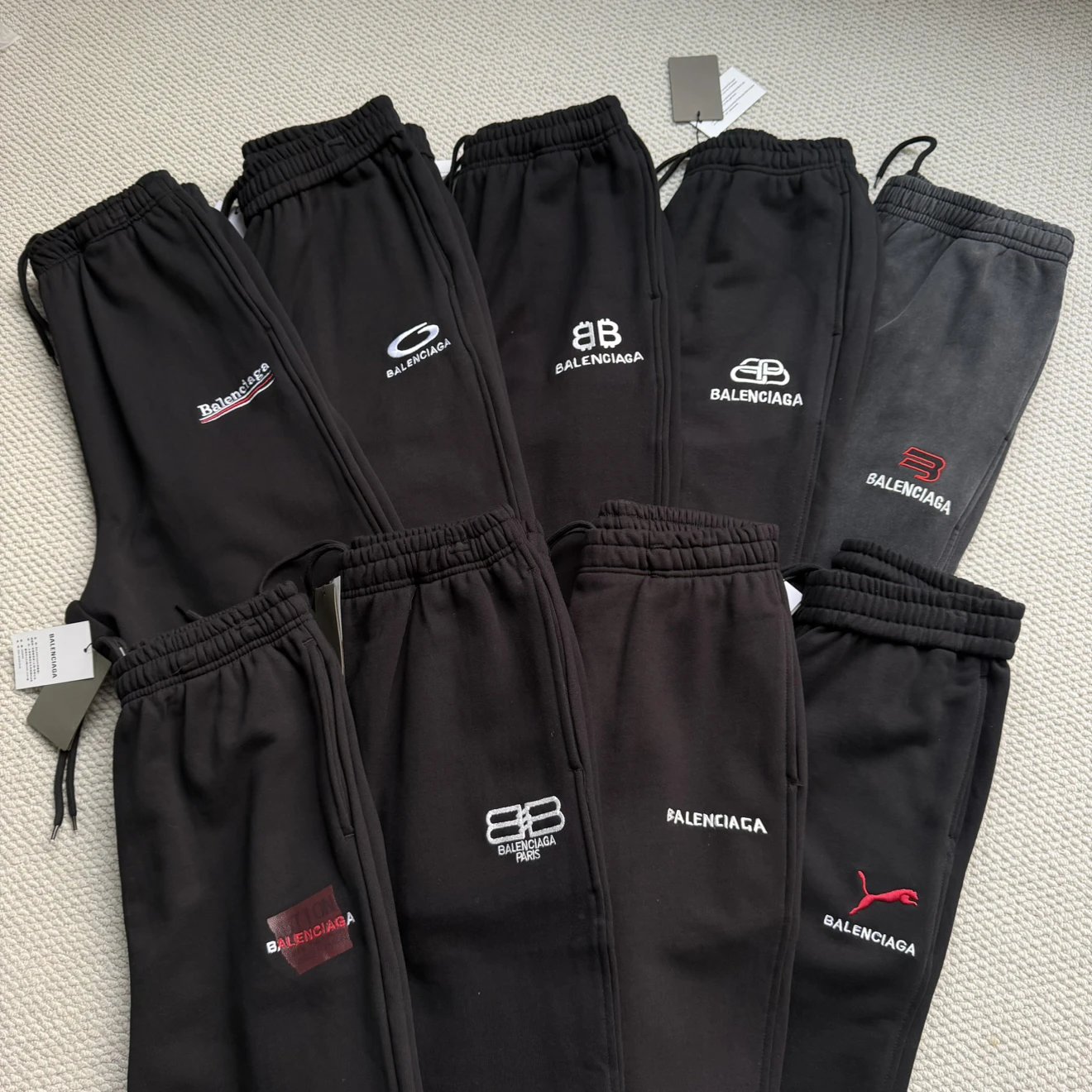 【 GM3m 】 Ba Home Classic Logo Embroidered Heavy duty Straight leg Waist Pants 420G Heavy duty All Cotton Hoop Version Matching ❗