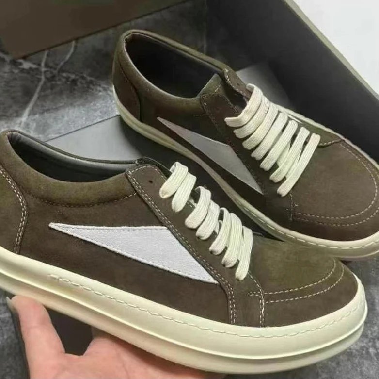 Olive green suede