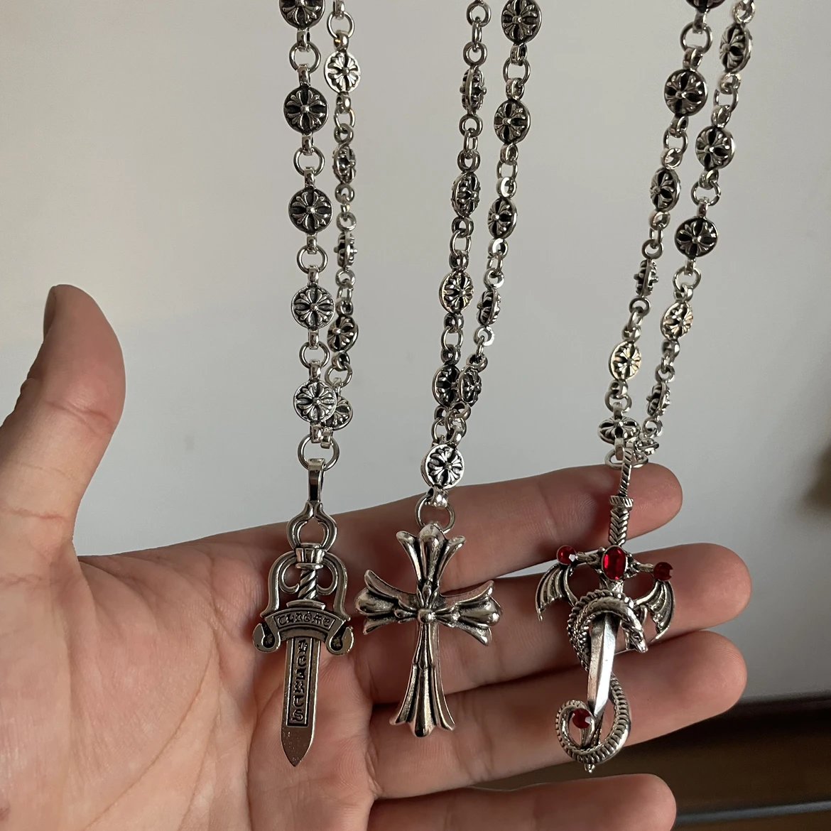 【Welfare Sale In Stock】Chrome Hearts Necklace Featuring Full Brand Logo - Extremely Stylish On Body