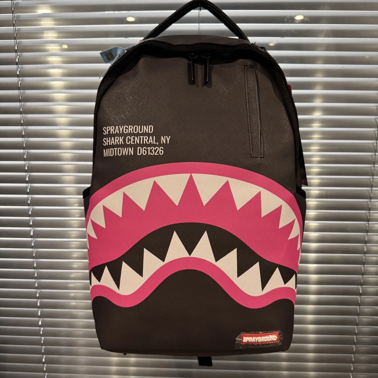 SPRAYGROUND Shark Mouth Large Logo Solid Color Classic PVC Backpack Unisex Couple Style