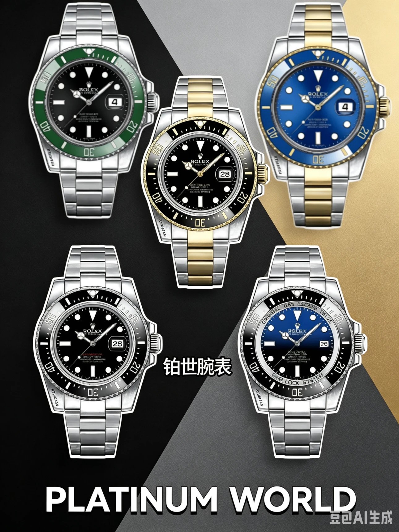 New Full Color Rolex Rolex Green Water Ghost Black Water Ghost Blue Water Ghost Outer Ceramic Ring Can Rotate, Single Calendar Mechanical Watch Seagull st16 Automatic Mechanical Watch Steel Belt Watch Men's Watch Submariner Calendar Submariner Series