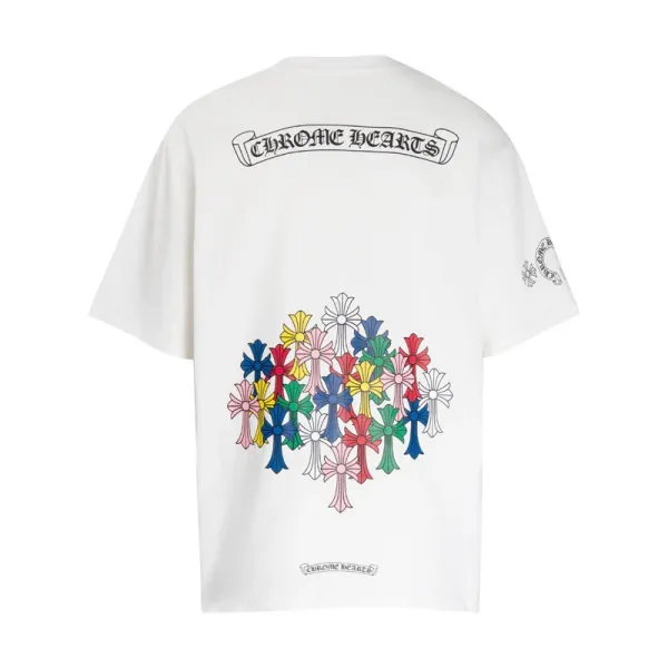 Chrome Hearts Multicolor Floral Cross T-Shirt - 1