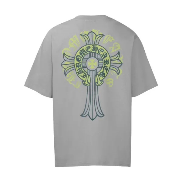 Chrome Hearts Cross Logo Graphic T-Shirt Gray - 1