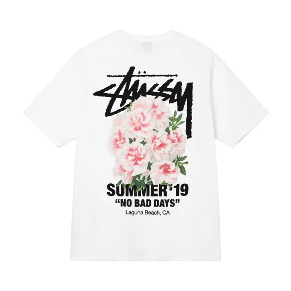 Stüssy Summer '19 No Bad Days Floral Print White T-Shirt - 1