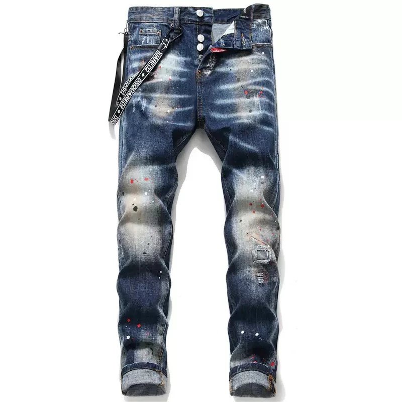 Dsquared2 Iconic Print Black Distressed Jeans - 11