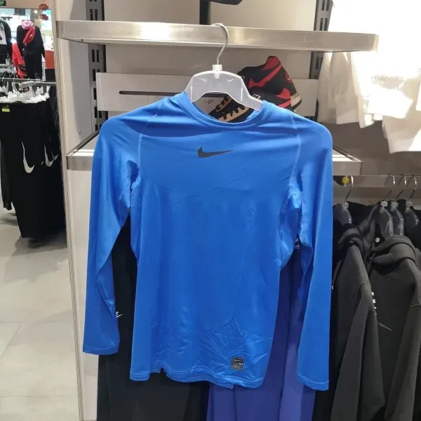 Nike Pro Long Sleeve Base Layer Blue Top - 1
