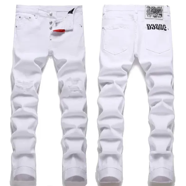 Dsquared2 Iconic Print Black Distressed Jeans - 10