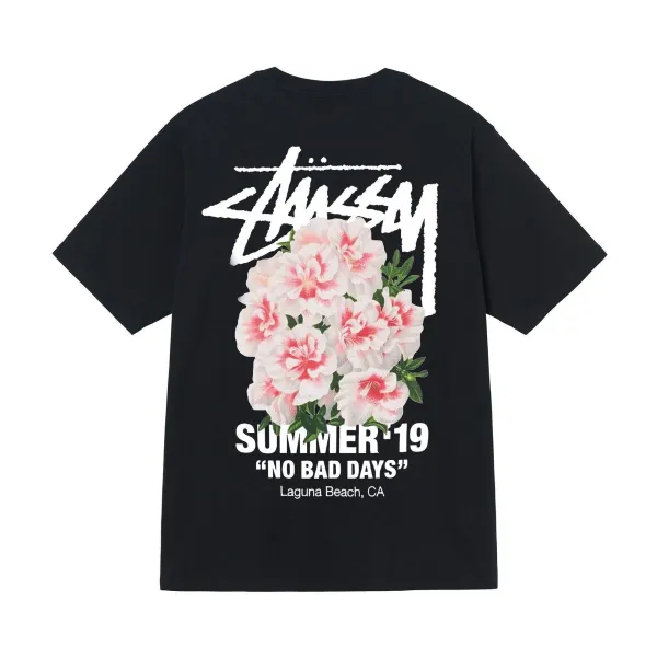 Stüssy Summer '19 No Bad Days Floral Graphic Black T-Shirt - 1