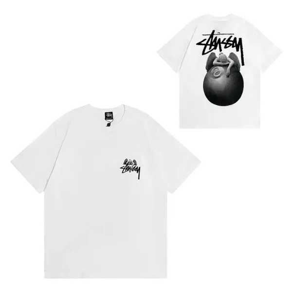 Stussy Angel Pool Ball Graphic White T-Shirt - 1