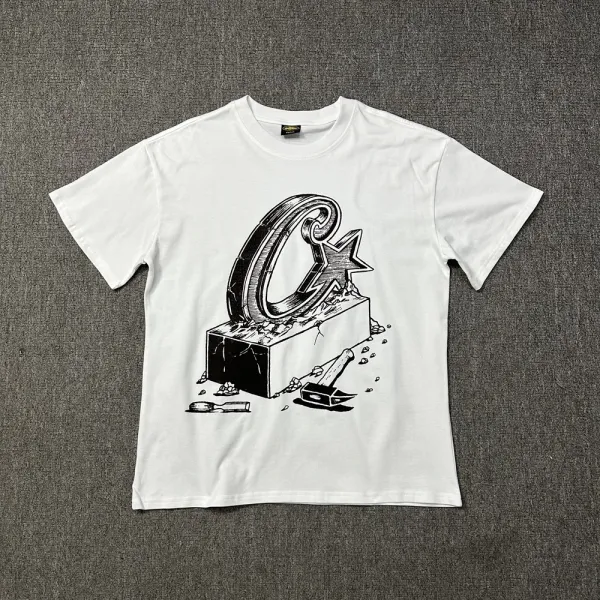 Cult of Individuality 'Cracked C' Graphic T-Shirt White - 1