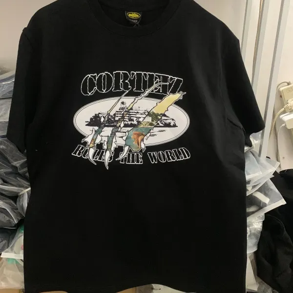Cortez Rules The World Graphic Print Black T-Shirt - 1