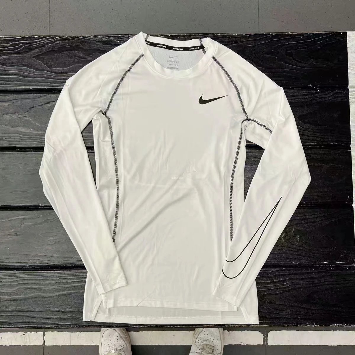 Nike Pro Long Sleeve Base Layer White - 1
