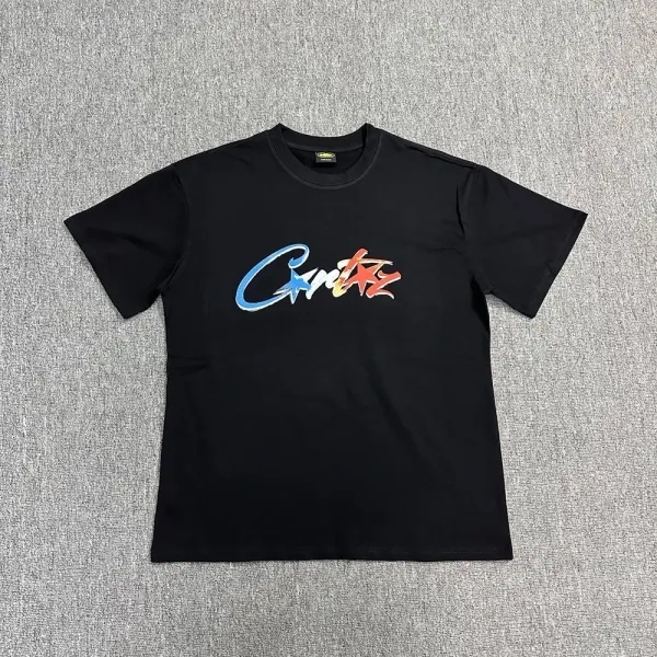 Cartez Multicolor Script Logo Black T-Shirt - 1