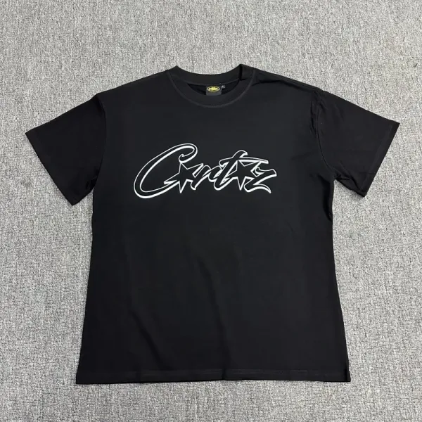 Corteiz Logo Script Black T-Shirt - 1