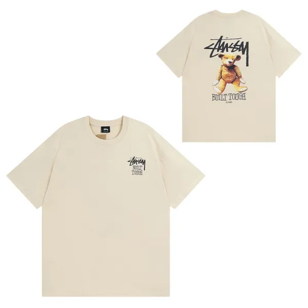 Stüssy Built Tough Bear T-Shirt Beige - 1