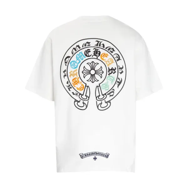 Chrome Hearts Rainbow Circle Logo White T-Shirt - 1