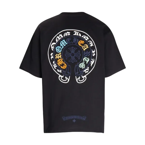 Chrome Hearts Circle Logo Embroidered Black T-Shirt - 1