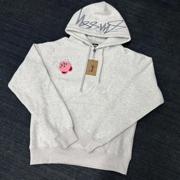 Stüssy x Nintendo Kirby Embroidered Hoodie Gray - 13