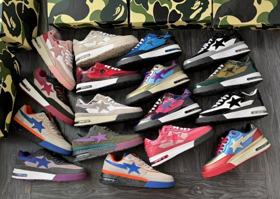 BAPE ROAD Star Chunky Sole Genuine Air Cushion Unisex Casual Skate Shoes