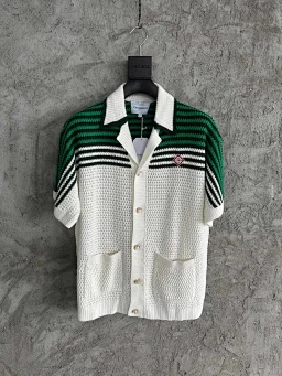 thumbnail for MADE BY RW original woven striped short-sleeved shirt