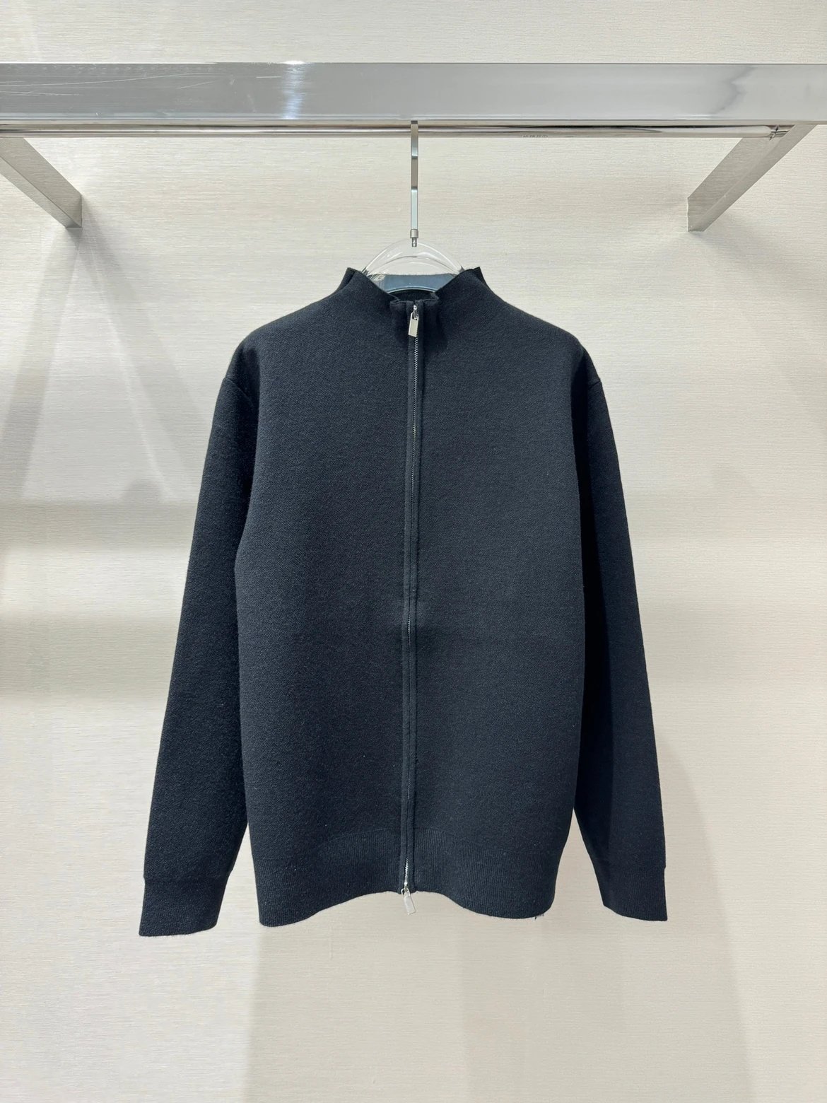 808 Di Wool Blended 3D Embroidered Logo Zipper Knitted Jacket