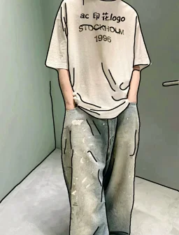 thumbnail for Miao Frog Seed Produced Non-AC Autonomous Style 1996 White Linen Cotton Short Sleeve TEE 85 Cotton 15 Linen Support Detection Old Link Sales 500+