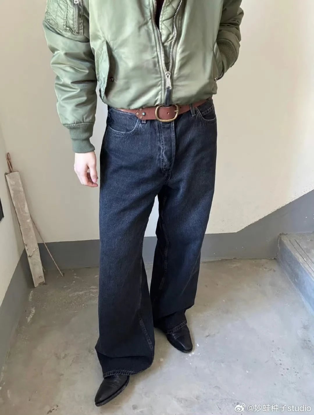 Bulbasaur Presents Non-AC Independent Style 1981m Carbon Black Jeans Imported Kanglong Denim Fabric Lyocell Blend Supports Testing