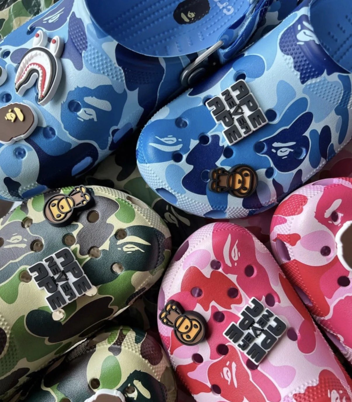 Crocs × BAPE Camo Shark Clog
