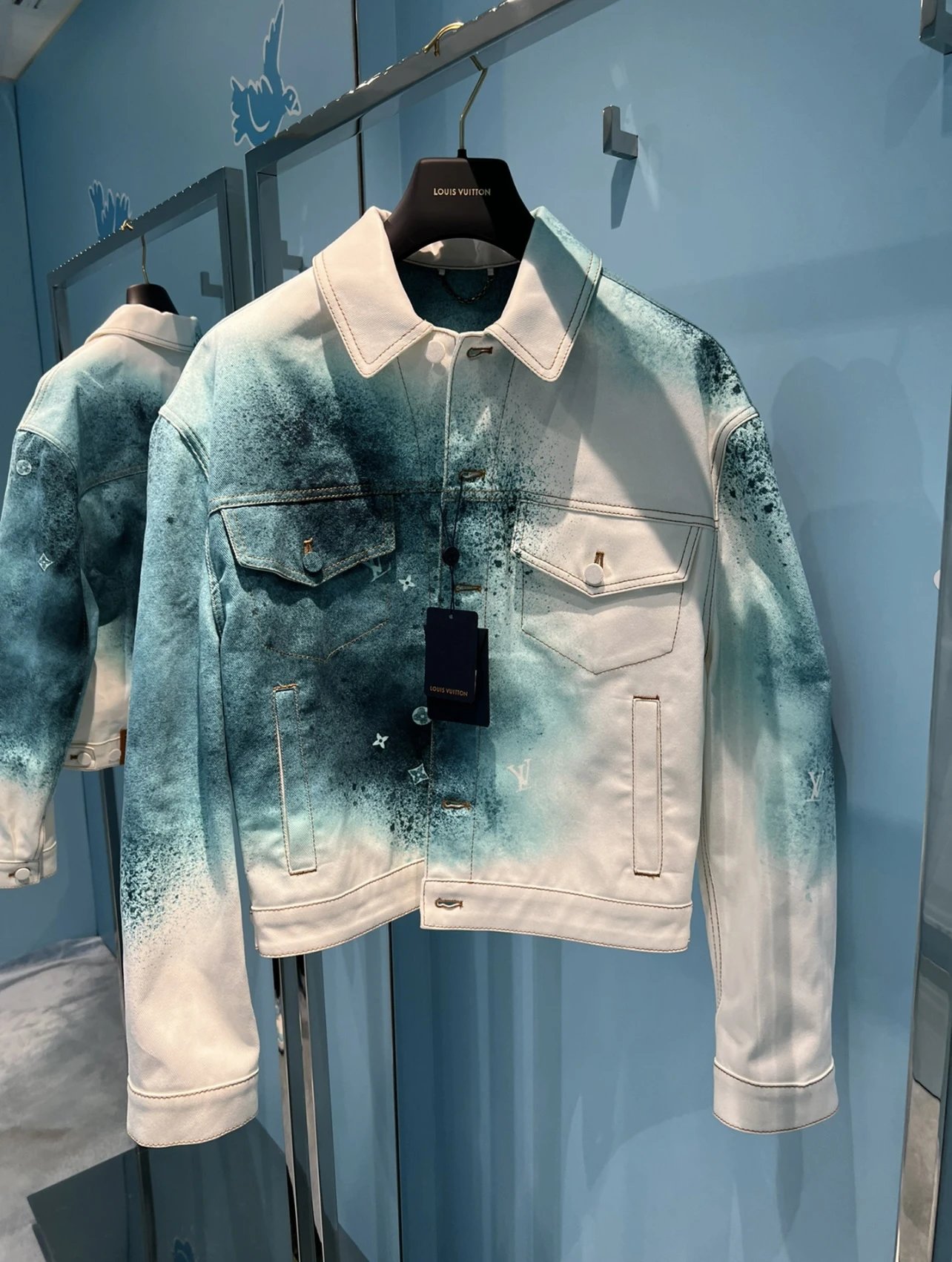 Special clearance old K crushed ice blue denim jacket