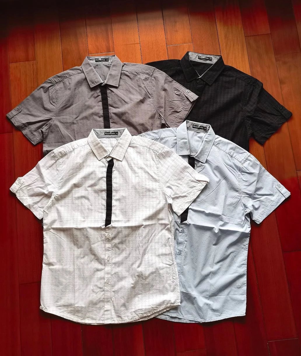 Meters/Bonwe Cotton Plaid Short Sleeve Shirt