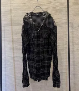 thumbnail for ［现货］L.G.B00s档案LGB衬衫G/PK连帽衫衬衫黑色格子