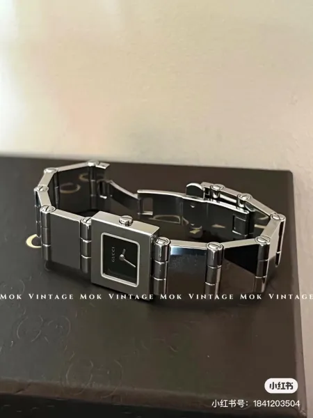 Gucci G-Timeless Square Black Dial Silver Watch Watches - 8