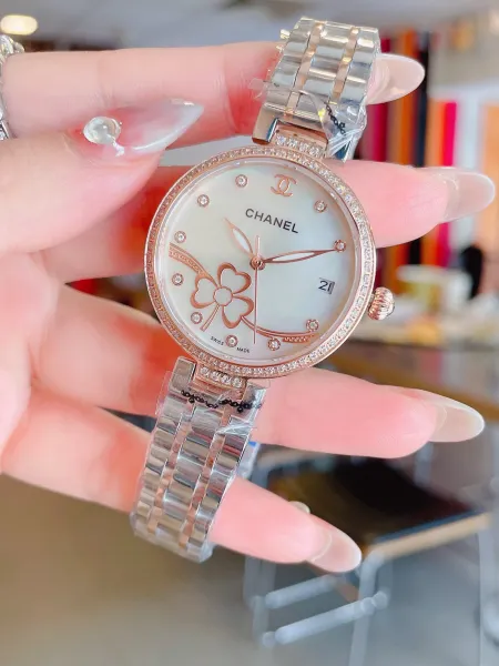 Omega Trésor Automatic Mother-of-Pearl Dial Diamond Bezel Women's Watch Watches - 23