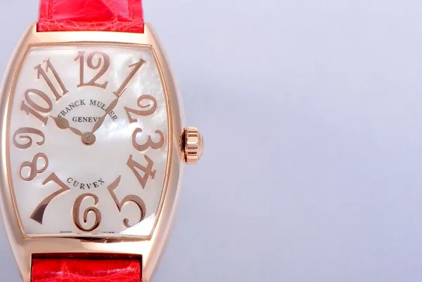 Franck Muller Curvex Diamond-Set Rose Gold with Turquoise Alligator Strap Watch Watches - 77
